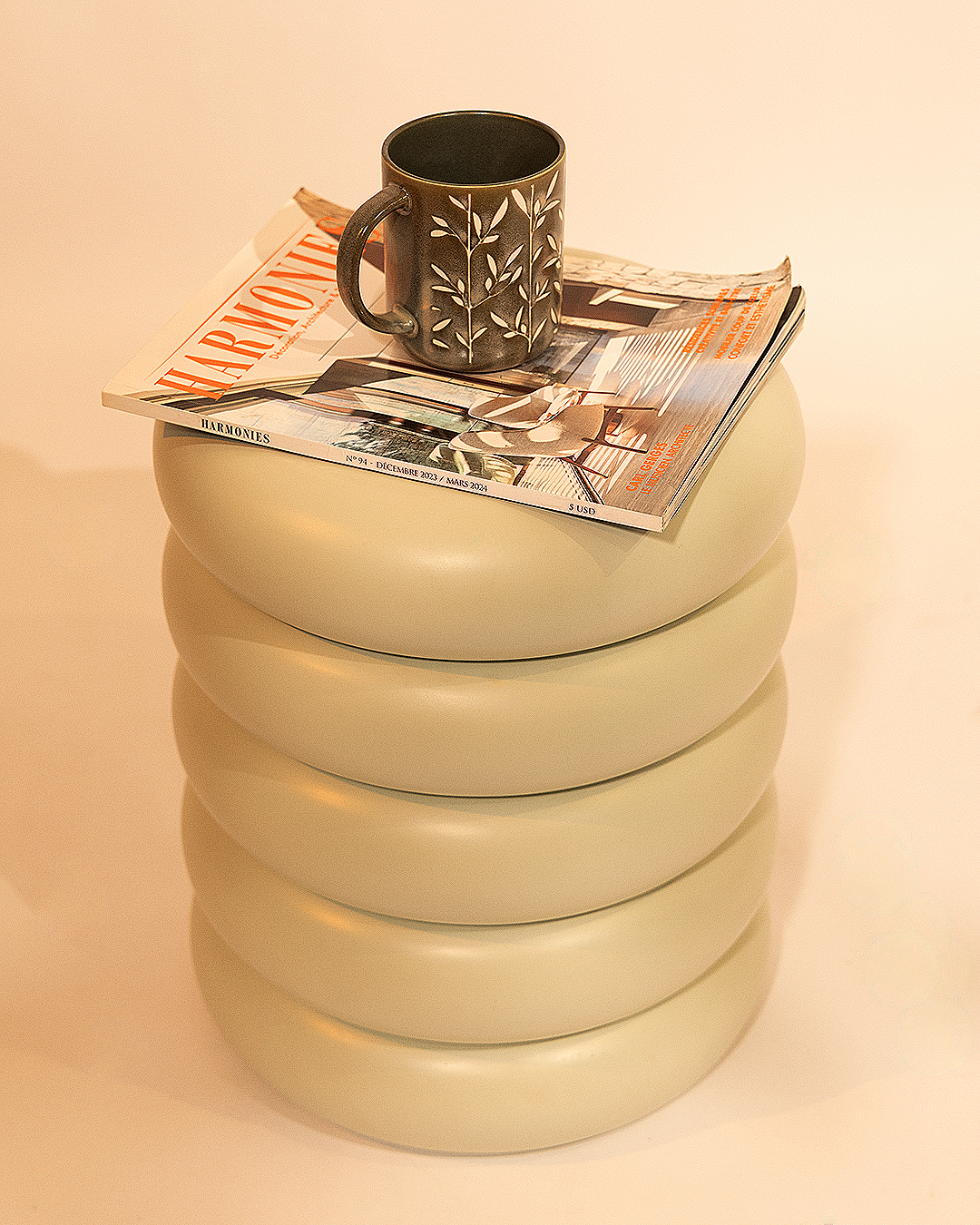 Pebble Stack Side Table — Sand