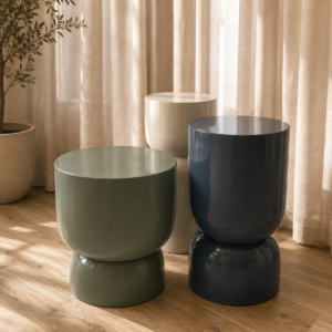 Duo Pillar Pedestal Table — Satin Colors