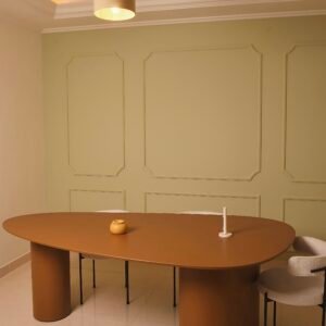 Pebble Pillar Dining Table — Umber