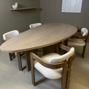 Arc Edge Dining Table — Oak Veneer