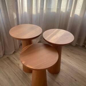 Cedar Trio Side Tables — Solid Wood (Set of 3)