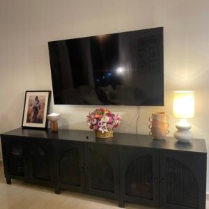 Arc Cane Media Console — Matte Black (Long)