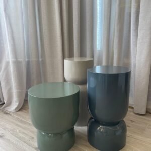 Duo Pillar Pedestal Table — Satin Colors