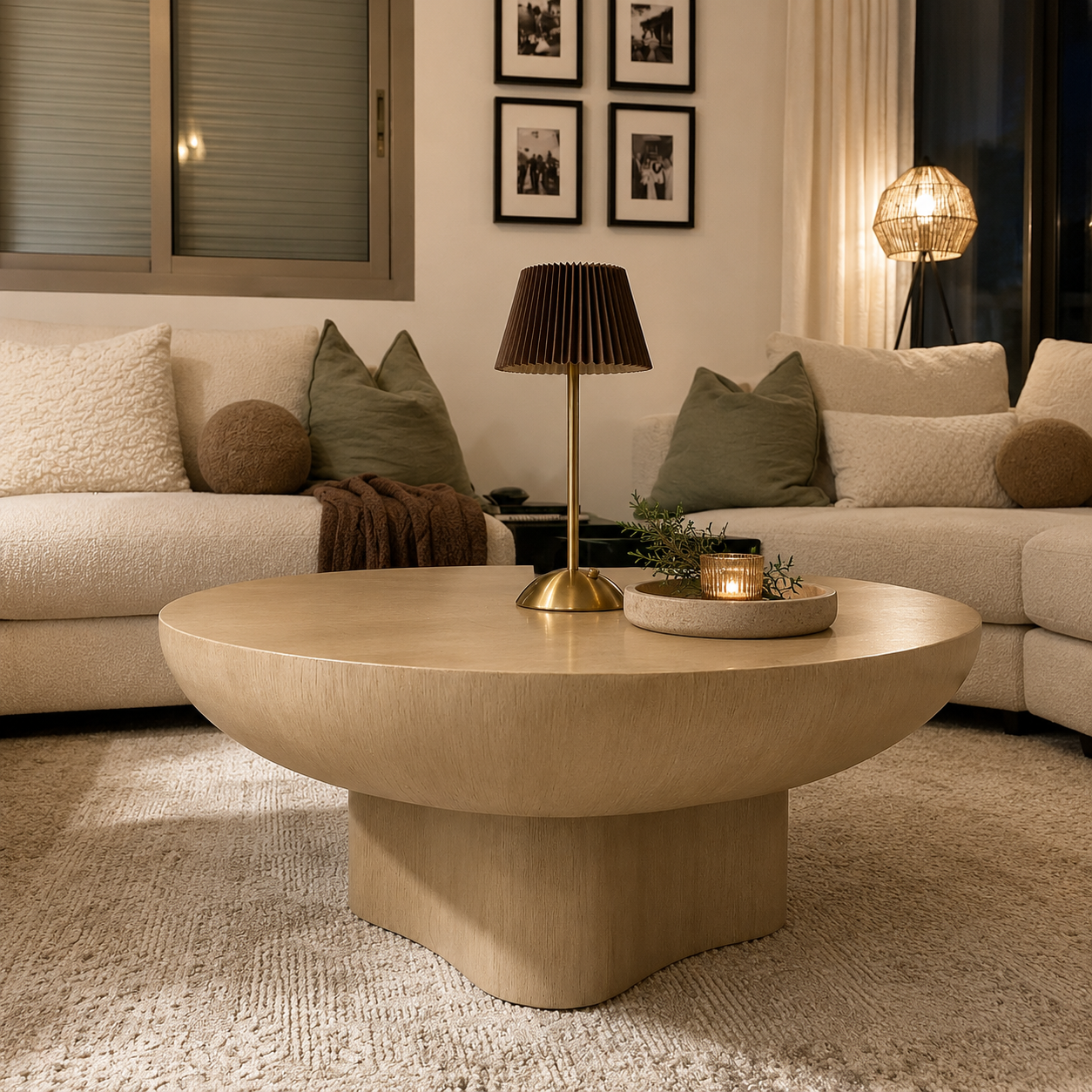 Curvy Coffee Table — Bleached Oak