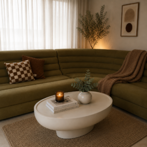 Orbit Oval Coffee Table — Cream